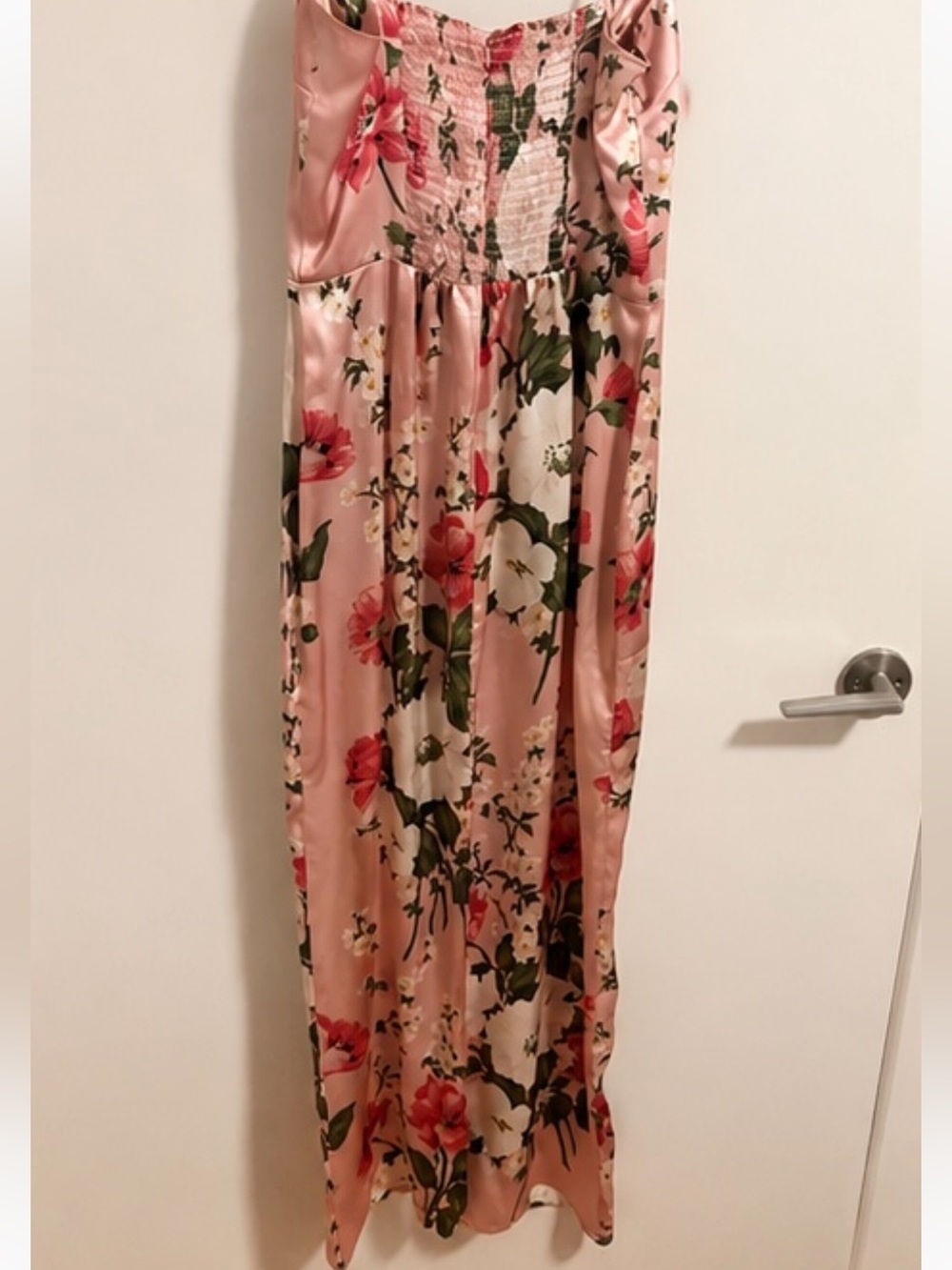 Reformation Frankie 100% Silk Floral Charmeuse Slip Dress | Pink | Size 6 - Picture 5 of 8